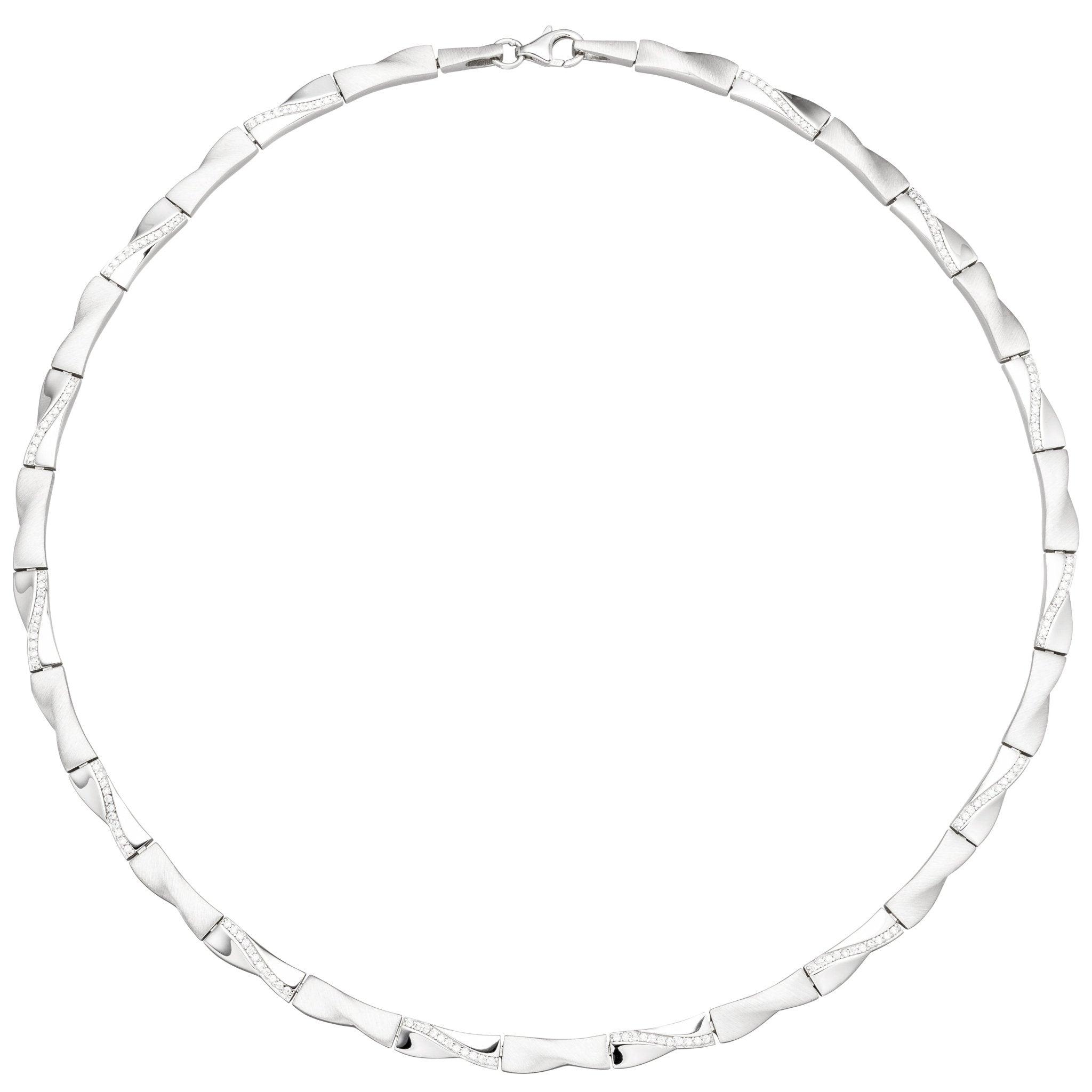 925 Halskette 154 Kette Zirkonia Silber Silberkette-Collier 45 Collier cm