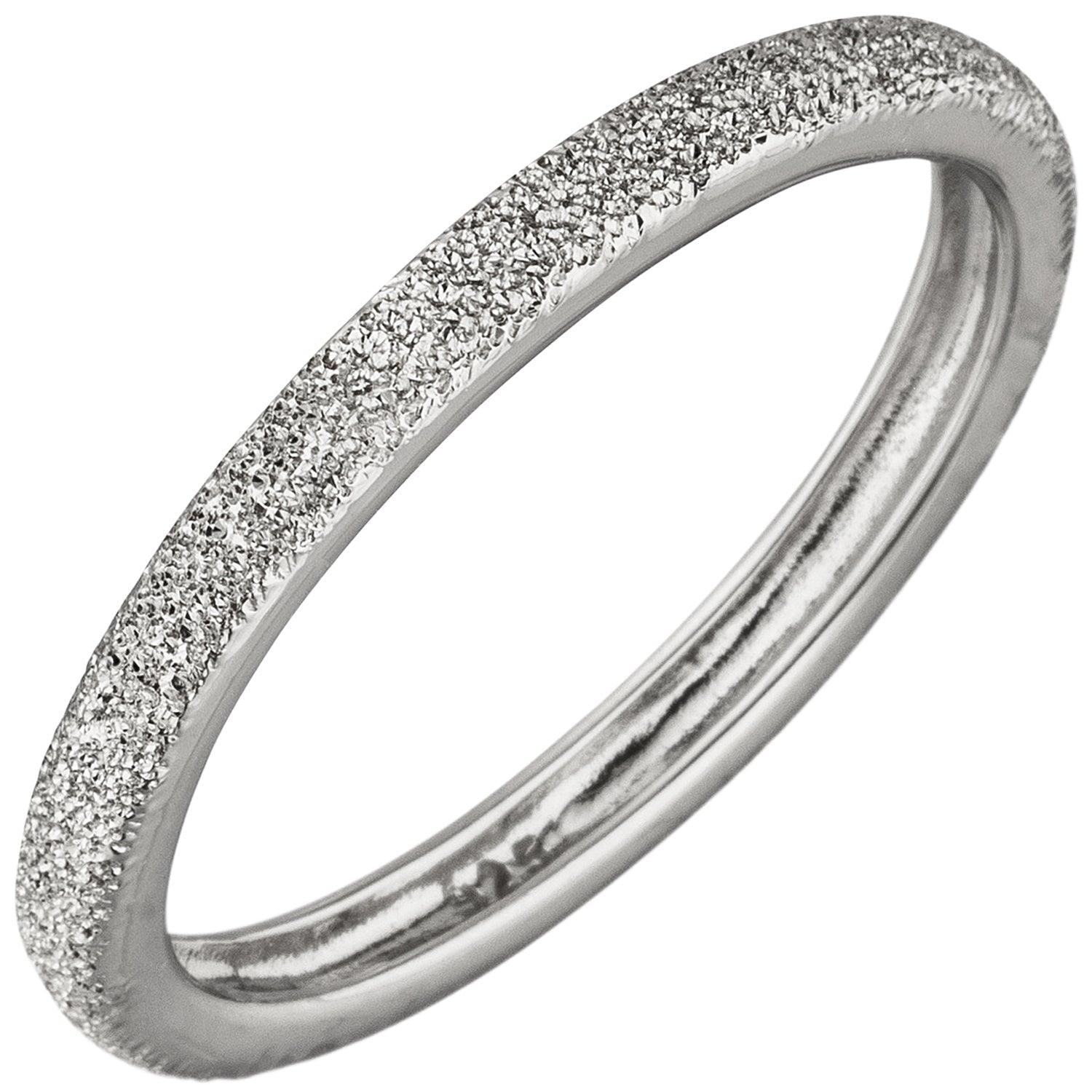 Sterling Silberring-Ringe-JOBO 925 Damen Silber Ring schmal Struktur mit