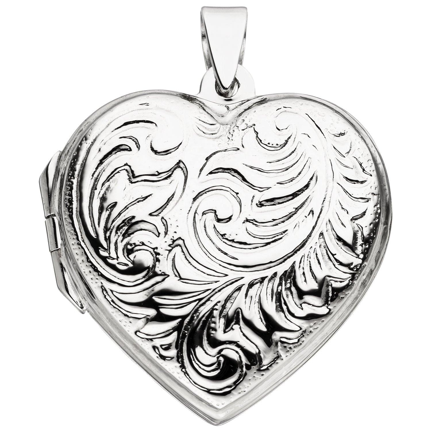 Medaillon Herz zum Fotos 925 2 für Herzanhänger Öffnen Sterling Silber
