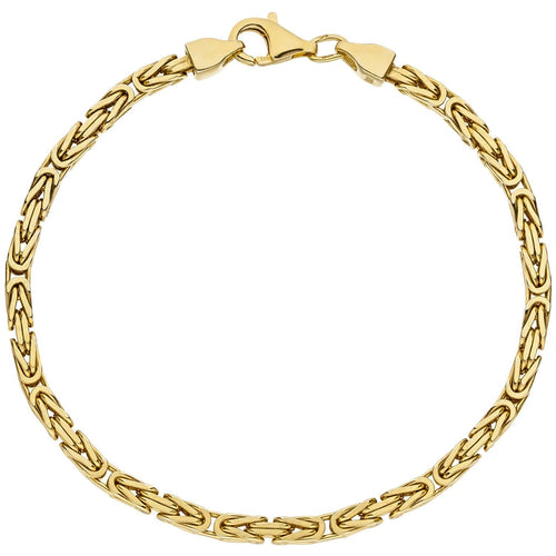 Königsarmband 925 Sterling Silber gold vergoldet diamantiert 21 cm Armband - juwelenherz.com