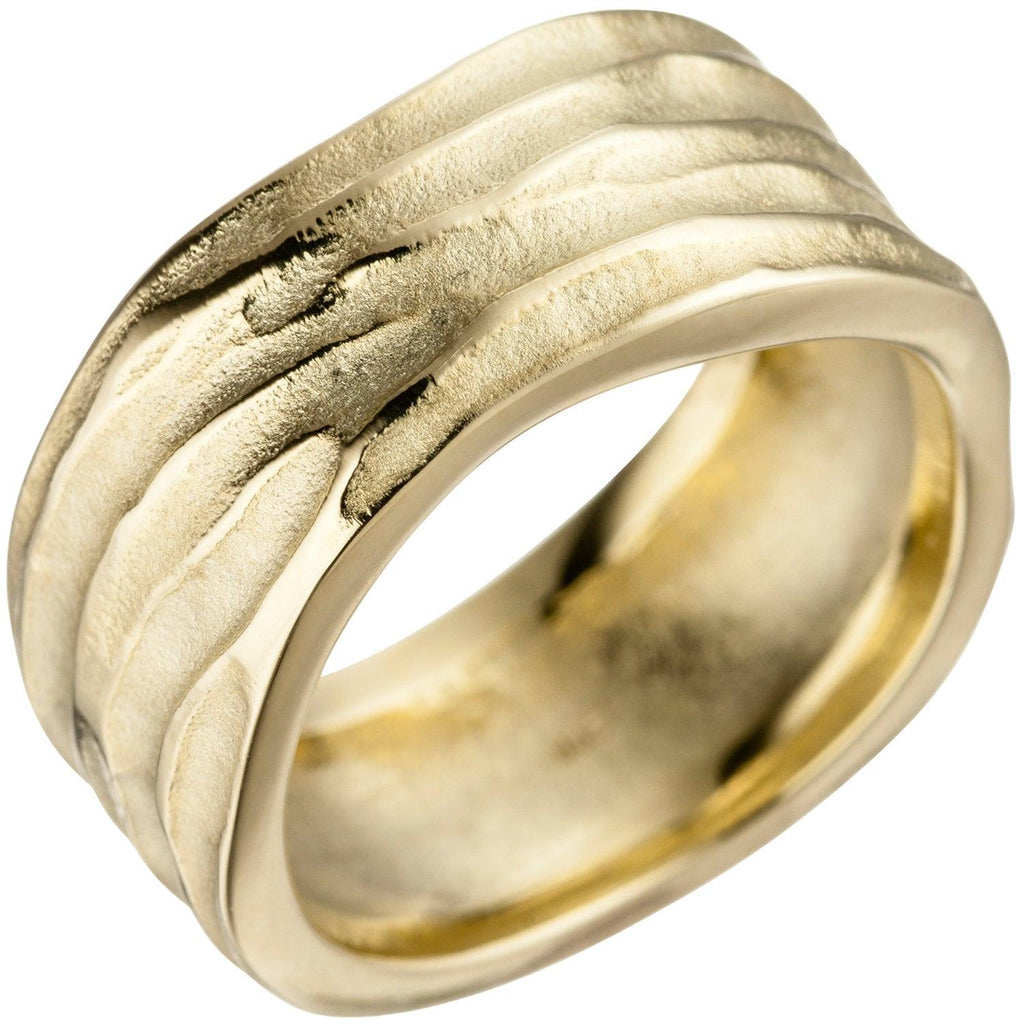 Damen 585 matt Ring Goldring-Ringe-JOBO Gold Gelbgold mattiert