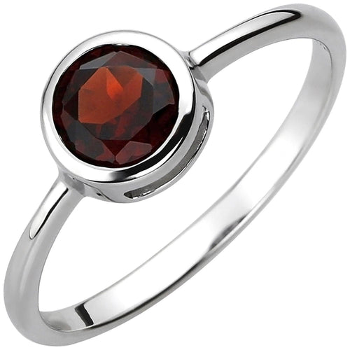 Damen Ring 925 Sterling Silber 1 Granat rot Silberring - juwelenherz.com